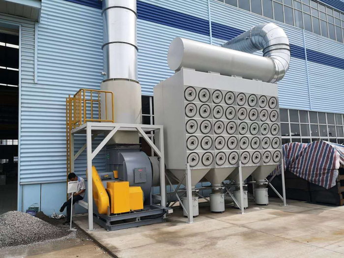 沉流式濾筒除塵器(圖1) 沉流式濾筒除塵器(圖1)